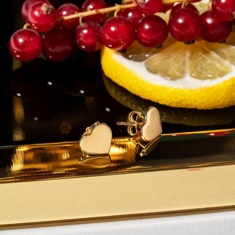 14K white gold heart earrings