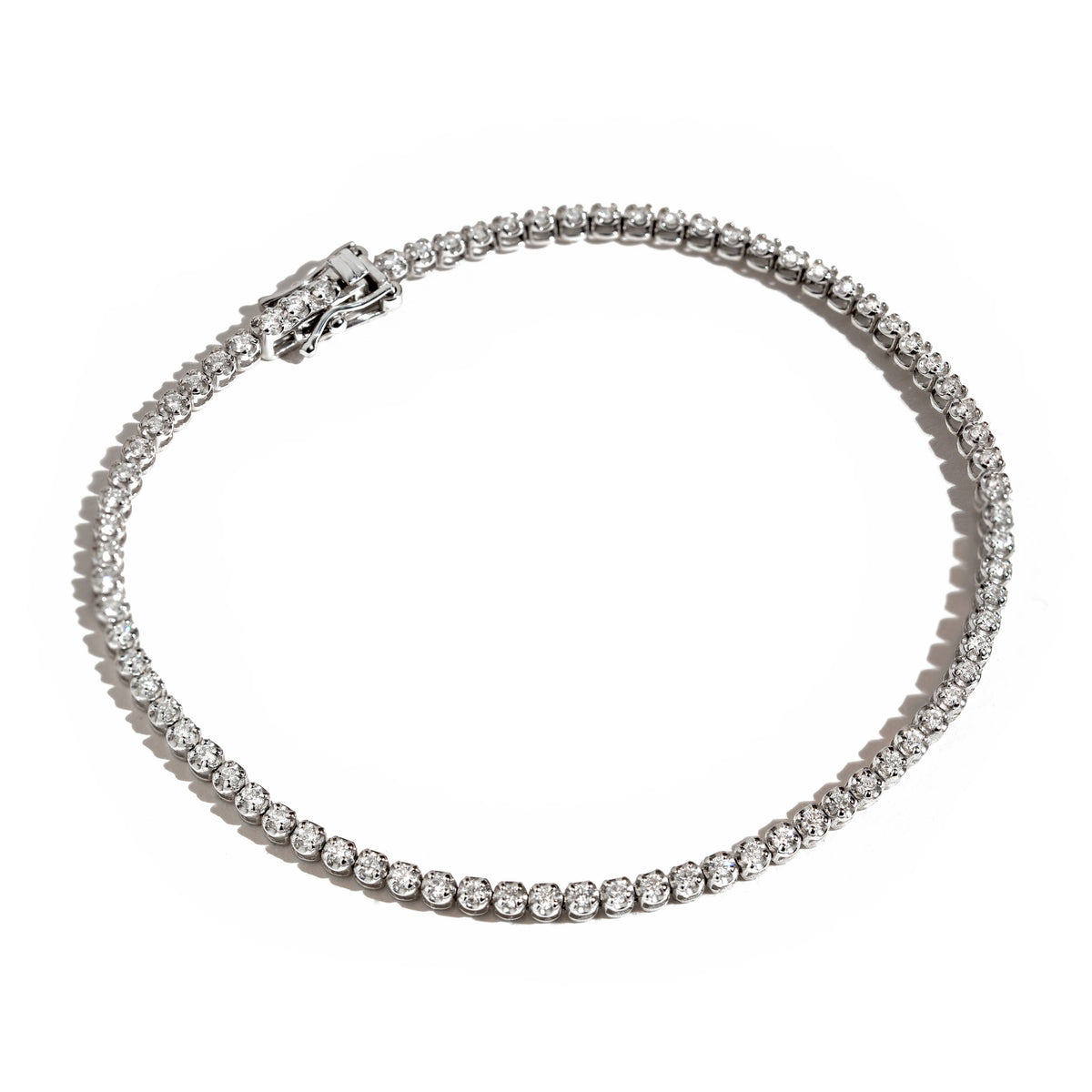 Tennis bracelet with 1.50ct black diamonds in 18K gold