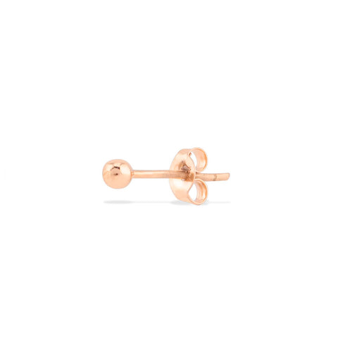 Ball earrings with 14k yellow gold chain and rod