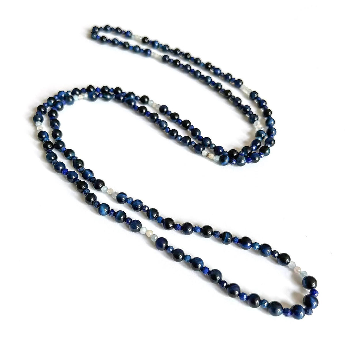 Colier Lapis Lazuli, Aquamarine si Quart lungime 68cm