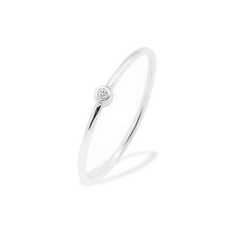 Inel Bubbles cu zirconiu din aur alb de 14K