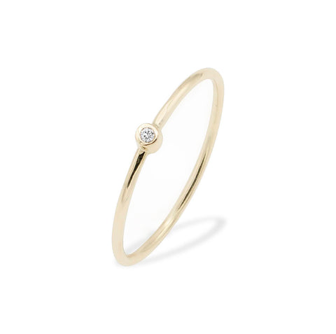 Bubbles ring with 14K yellow gold zirconia