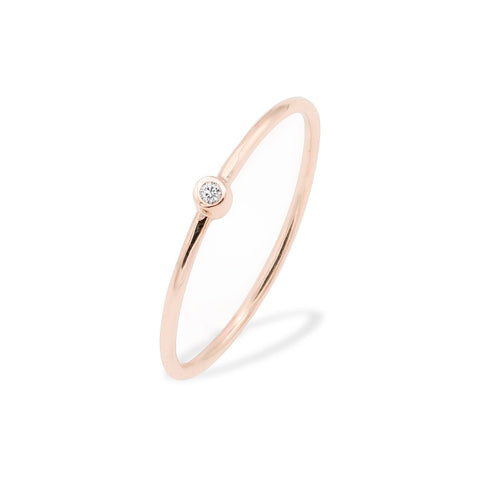 Inel Bubbles cu zirconiu aur roz de 14K