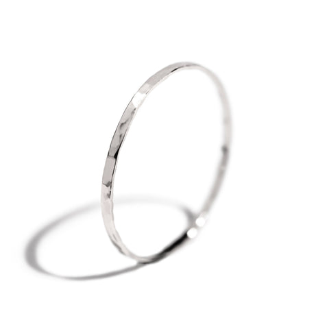 Structured 14K white gold ring