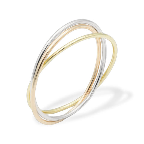 Inel unisex Essential Tris din aur multicolor din aur 14k