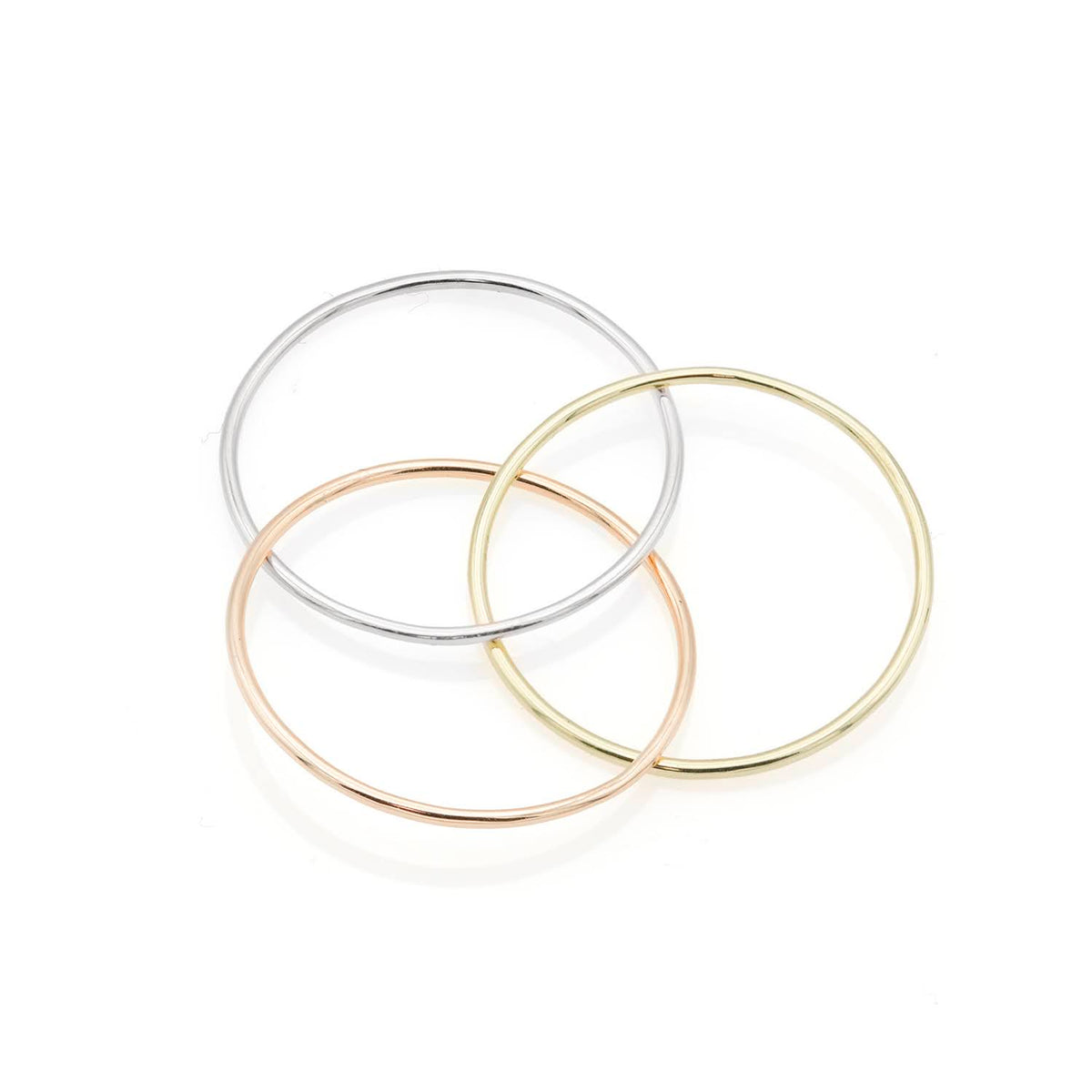 Inel unisex Essential Tris din aur multicolor din aur 14k