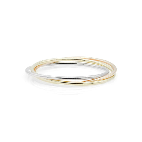 Inel unisex Essential Tris din aur multicolor din aur 14k
