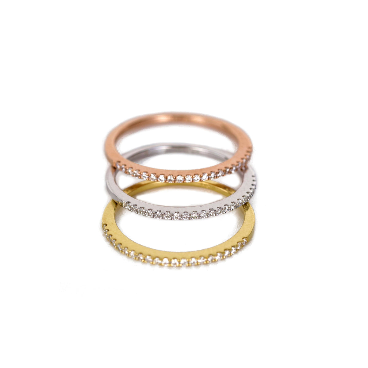 Bubbles ring with 14K white gold zirconia
