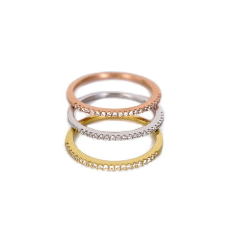 Bubbles ring with 14K white gold zirconia