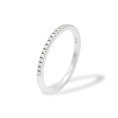 Bubbles ring with 14K white gold zirconia