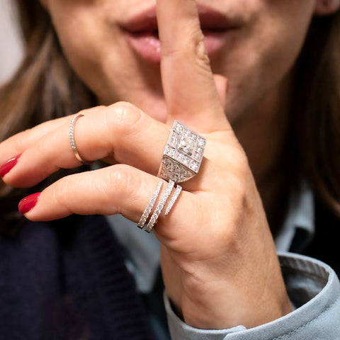 18K white gold engagement ring with 0.50ct diamonds
