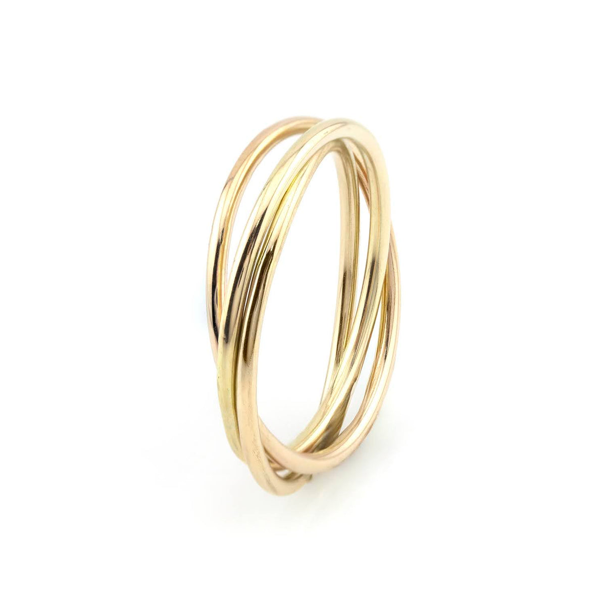 14K multicolored gold Tris ring