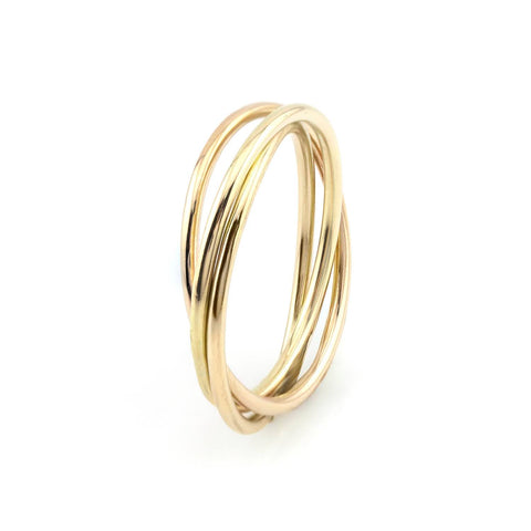 14K multicolored gold Tris ring