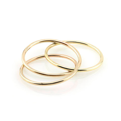 14K multicolored gold Tris ring