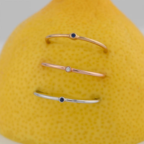 Inel Bubbles cu zirconiu din aur alb de 14K