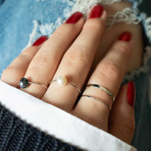 14K Rose Gold Pearl Ring