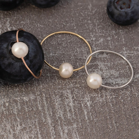 14K white gold Pearl ring