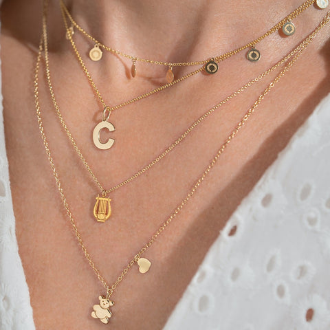 14K yellow gold Letter C pendant