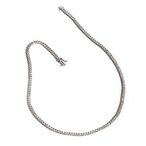 Colier Tennis cu diamante 2.90ct din aur alb de 18K