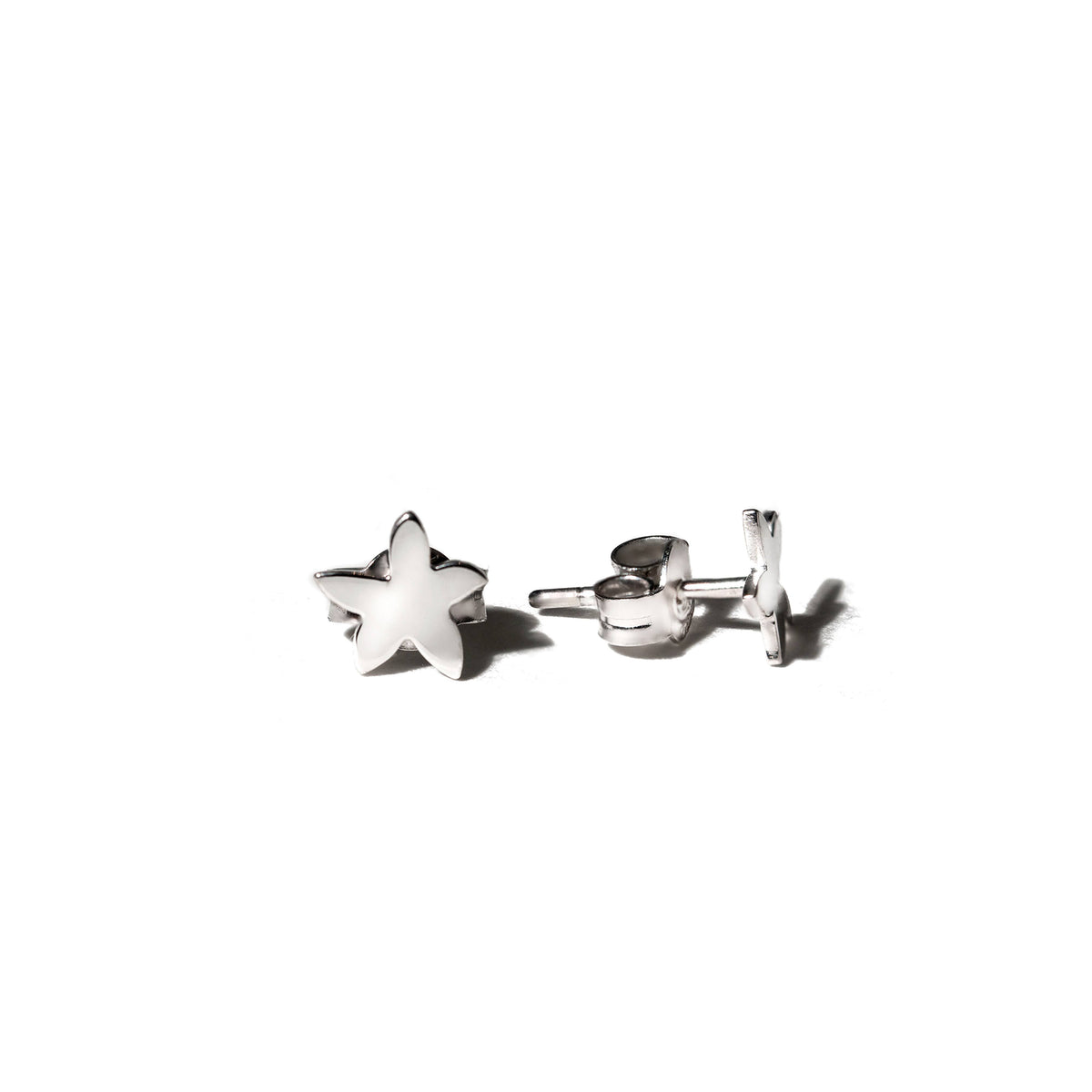 Cercei Stea Marina aur alb 18K
