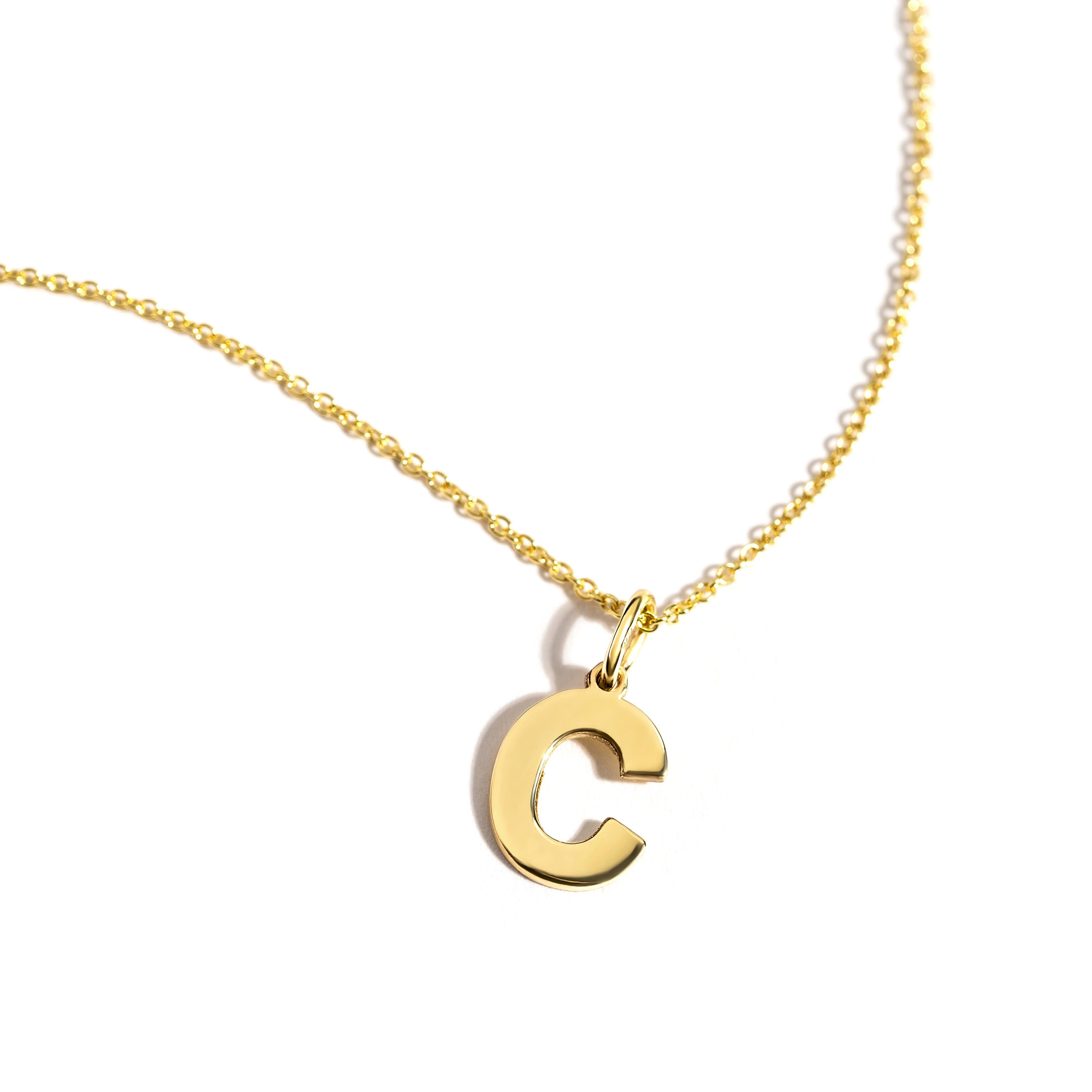 Pandant Litera C aur galben 14K colectia ALFABET
