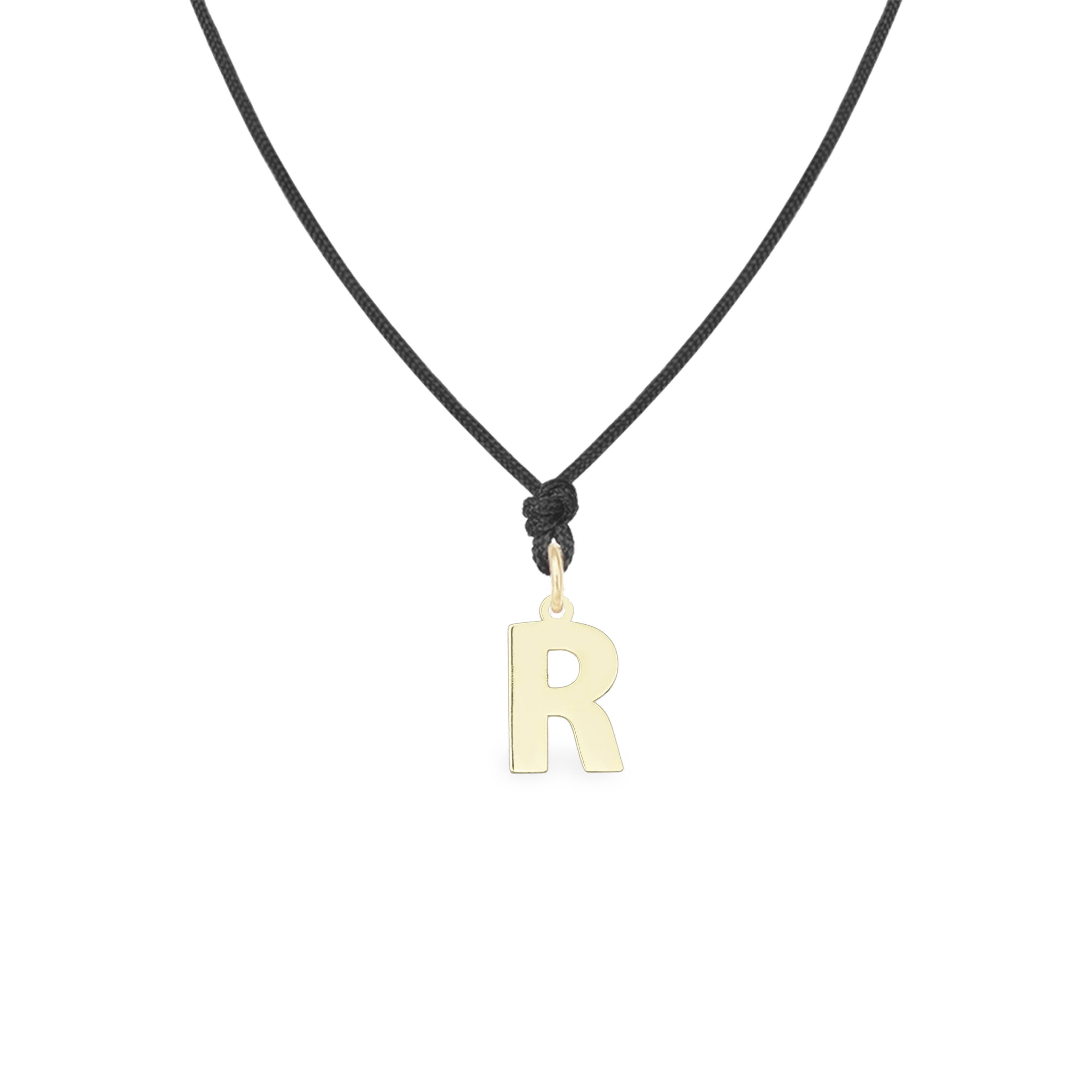 Pandant Litera R aur galben 14K colectia ALFABET